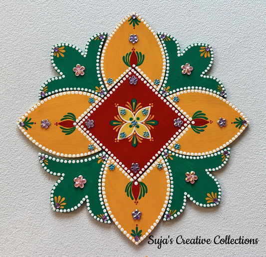 Handcrafted Decorative Wooden Rangoli For Festivals