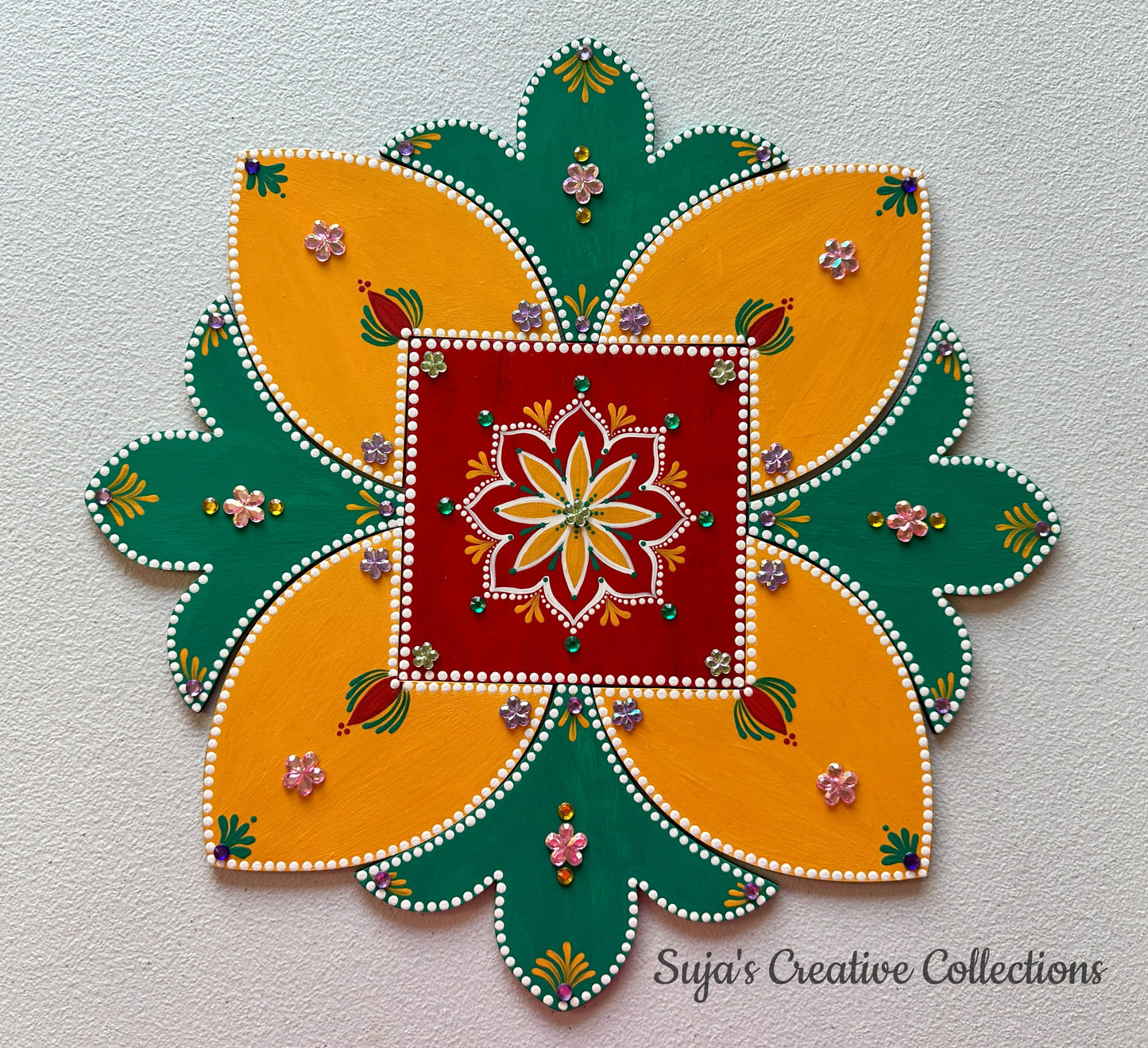 Handcrafted Decorative Wooden Rangoli For Festivals