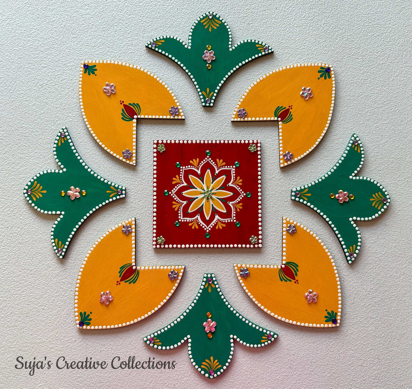 Handcrafted Decorative Wooden Rangoli For Festivals