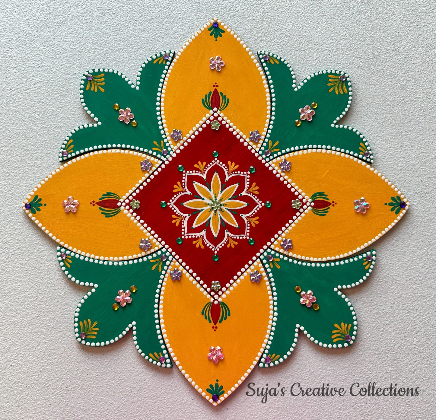 Handcrafted Decorative Wooden Rangoli For Festivals