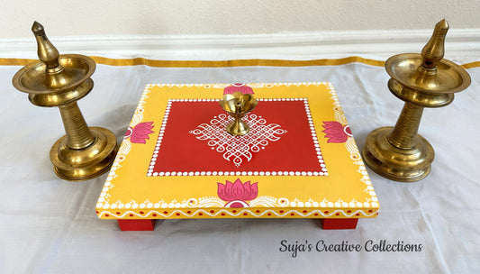 Hand painted Kolam Manai / Chowki / Peeta