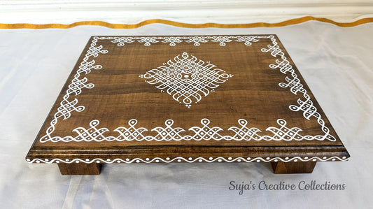 Hand painted Kolam Chowki / Manai / Peeta